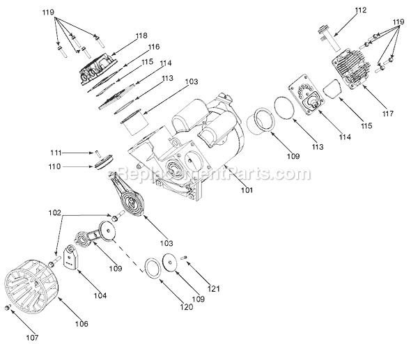 Page B Diagram and Parts List for 919-16670 Type 1 Black and Decker Compressor